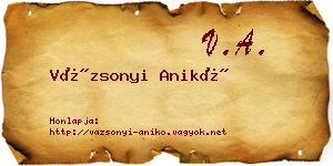 Vázsonyi Anikó névjegykártya